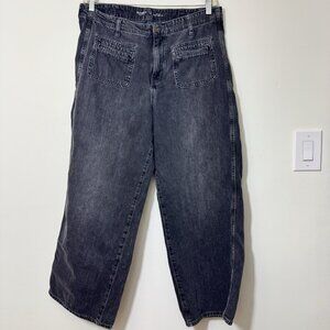 Old Navy High-Rise Baggy Wide Leg Jeans Women’s Size 14 Black 100% Cotton